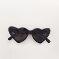 Lunettes de soleil cœur noires classiques pour enfants avec verres gris anti-UV - Noir