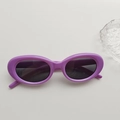 Kids vintage purple oval frame sunglasses with dark lenses for fashion styling - Purple