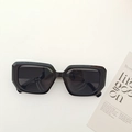 Classic square black thick frame sunglasses with dark lenses on a minimalist background - Black and Gray