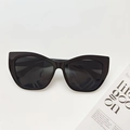 Klassische Vintage-Sonnenbrille mit übergroßem Katzenaugen-Design in Schwarz - Schwarz und Grau