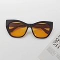 Retro-Cat-Eye-Sonnenbrille mit schwarzem Rahmen und orangefarbenen Gläsern für Damen und Herren - Schwarzorange