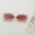 Classic square frame sunglasses in champagne translucent finish with brown gradient lenses - Champagne