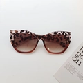 Lunettes de soleil œil-de-chat rétro avec monture léopard et verres dégradés bruns - Imprimé Léopard Gris