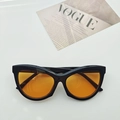 Occhiali da sole vintage cat-eye con montatura nera e lenti colorate arancioni - Arancione Nero