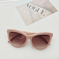 Cat eye triangle sunglasses with light pink frames and brown gradient lenses - Rice Pink
