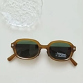 Retro-Sonnenbrille für Mädchen in Bernsteinbraun mit UV400-Schutz und Funktionsetikett - Oranger Rahmen Grüne Gläser