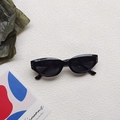 Retro μαύρα γυαλιά ηλίου cat-eye για παιδιά με μεταλλικά καρφιά και προστασία UV - Μαύρο
