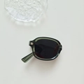 Lunettes de soleil ovales pliables vert translucide pour enfants avec protection UV - Gris Transparent