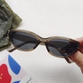 Vintage Kinder-Sonnenbrille in Dunkelbraun mit UV400-Schutz und ovalem Gestell - Transparentes Grün