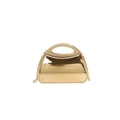Elegante borsa da sera in acrilico dorato a specchio con manico e tracolla a catena - Oro Chiaro