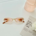 Oval pearl beige kids sunglasses with gradient lenses and full UV400 protection - Streaming Beige