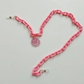 Cordino in acrilico rosa per maschere e occhiali con ciondolo a forma di smile - Rosa (Ciondolo Sorriso)