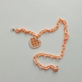 Cordon lunettes enfant chaîne orange clair avec pendentif coeur à damier chic - Orange (Pendentif Cœur à Damier)