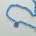 Chaîne de cordon bleue en plastique avec pendentif smiley en acrylique pour enfant - Bleu (Pendentif Sourire)