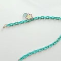 Chaîne de lunettes enfant vert menthe avec pendentif fleur et maillons en plastique - Sarcelle (Pendentif Fleur)