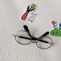 Klassische silberne runde Haustierbrille aus Metall für Katzen und kleine Hunde mit Bügeln - Stil 2 / Silber