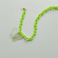 Chaîne à lunettes vert néon pour enfants avec papillon givré et boucles élastiques - Vert Pomme (Pendentif Papillon)
