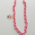 Chaîne rose mat en acrylique avec pendentif nuage fleuri pour lunettes et bijoux - Fleur Rose Fuchsia