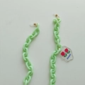 Cordon lunettes en acrylique vert menthe avec pendentif tulipe rouge et Sweet - Vert Pomme