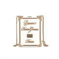 Weiße Box-Umhängetasche mit Goldmetallrahmen, Kettenriemen und Logo-Plakette - Weiß