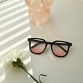 Chic black square frame sunglasses with pink gradient lenses and dual rivet accents - Pink Gradient (2326)