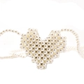 Elegante borsa a tracolla a forma di cuore in perle intrecciate con catena per donna - Perla Cuore