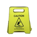 Funny yellow caution sign handbag with Caution Catwalk in Progress text print - Yellow