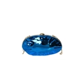 Königsblaue Acryl-Abendtasche mit Wellenstruktur und goldenem Kettenriemen - Blau