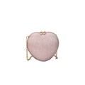 Sac bandoulière rose scintillant en forme de cœur avec chaîne dorée et double fermeture - Violet