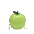 Mini bolso bandolera de manzana verde con acabado brillante y cadena dorada mujer - Verde