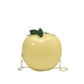 Mini bolso bandolera creativo con forma de manzana amarillo brillante y cadena - Amarillo