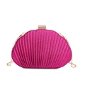 Elegante borsa da sera a conchiglia fucsia con paillettes e catena dorata - Fucsia