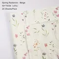 Spring floral pattern tissue paper for flower wrapping beige color with colorful flowers - Vibrant Spring [Beige]