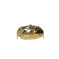 Gouden acryl avondclutch met gehamerde metalen afwerking en fijne metalen ketting - Champagne
