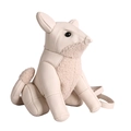 Borsa a tracolla bianco crema a forma di animale in pelle litchi e pelliccia sintetica - Bianco