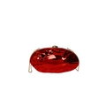 Clutch da sera rossa metallizzata con motivo a onde irregolari e catena dorata - Rosso