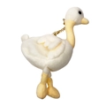 Sac à bandoulière en peluche canard blanc mignon avec bec jaune et pendentif long cou - Blanc