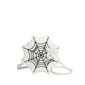White spider web crossbody bag with intricate embroidery and gothic aesthetic - White