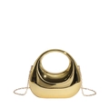 Sac à main croissant en acrylique doré avec effet miroir et bandoulière chaîne - Doré