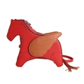 Unieke rode Pegasus schoudertas met bruine vleugels en getextureerd kunstleer afwerking - Rood
