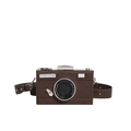 Borsa a tracolla retrò a forma di macchina fotografica marrone con dettagli in metallo - caffè