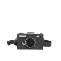 Borsa a tracolla creativa a forma di fotocamera in denim grigio scuro con dettagli - grigio scuro