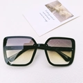 Oversize square sunglasses with purple-yellow gradient lenses and black frames - Grey Green