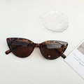 Occhiali da sole cat-eye retrò con montatura tartarugata e lenti marroni - Stampa leopardata