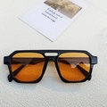 Punk style pilot sunglasses with black frame and orange lenses, model KD97167 C3 - Black Frame Orange Lens
