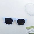 Kids square sunglasses featuring white frames and dark grey UV400 protection lenses - Grayish White
