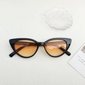 Retro black cat-eye sunglasses featuring orange gradient lenses for a vintage style - Black Frame Sunset Yellow