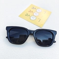 Classic glossy black square oversized sunglasses for men and women with dark lenses - Black and Gray