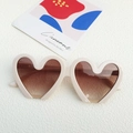 Lunettes de soleil cœur blanc crème avec verres dégradés marron pour fête et mode - Blanc Cassé