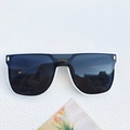 Oversized white frame sunglasses with dark lenses and gold rivet accents - Porcelain White